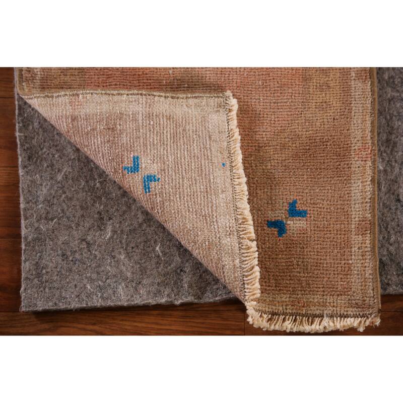 Hand Knotted Oriental 100% Wool Carpet Transitional Medallion Coral Anatolian Runner Rug - 2' 9'' X 1' 4''