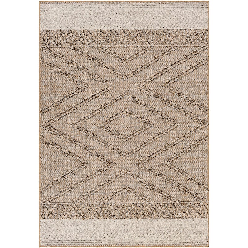 Hauteloom Areli Diamond Geometric Farmhouse Patio Outdoor Area Rug