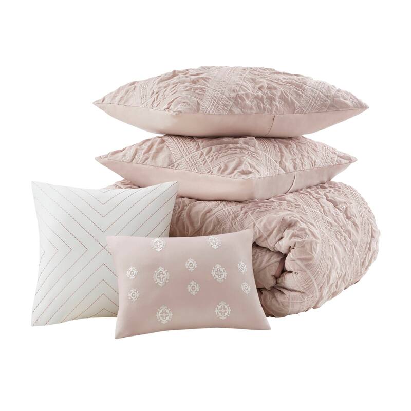 Madison Park Mona 5 Piece Sculpted jacquard comforter set