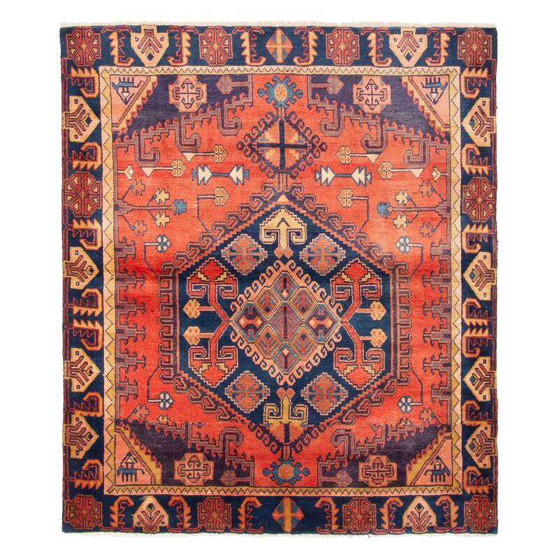 ECARPETGALLERY Hand-knotted Melis Vintage Red Wool Rug - 4'11 x 5'9