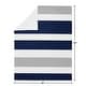 preview thumbnail 4 of 3, Stripe Collection Boy Baby Receiving Security Swaddle Blanket - Navy Blue, Grey and White