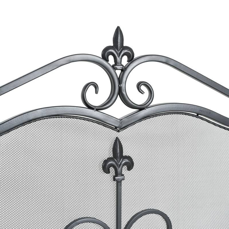Christopher Knight Home - Onyx Traditional Iron Fireplace Screen with 3-Panel Folding Design - 54" W x 31.5" H