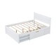 preview thumbnail 13 of 12, Full Size Platform Bed with Storage Drawer and Two Shelves, No Box Spring Needed, Sturdy MDF Construction