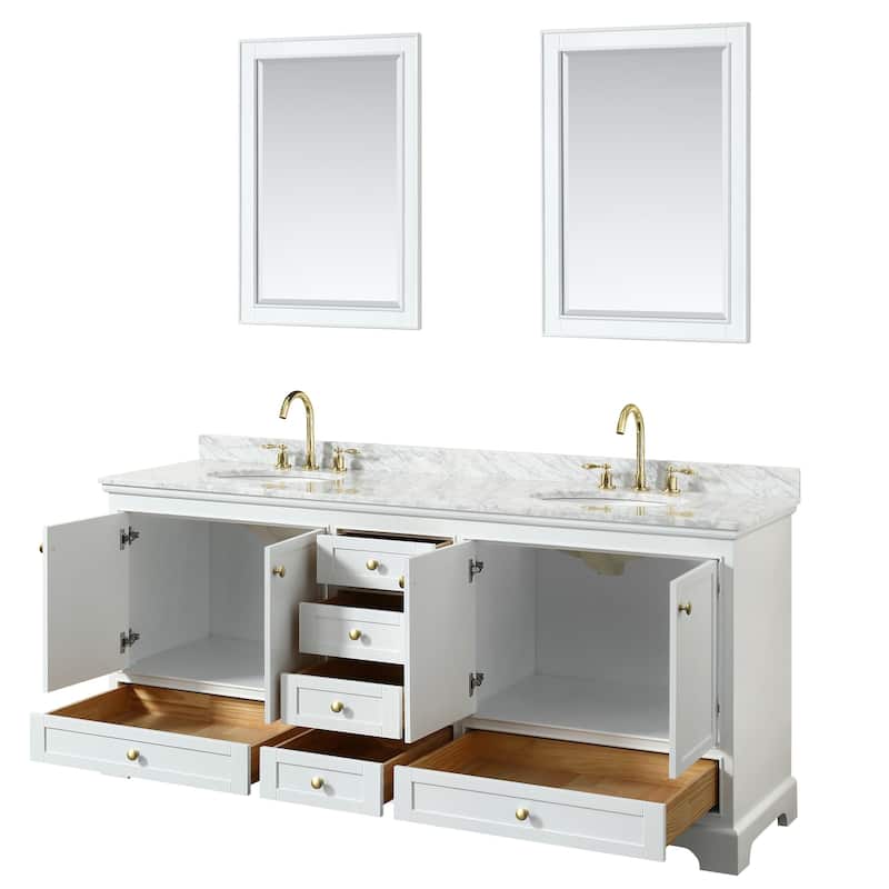 Wyndham Collection Deborah 80" Free Standing Double Vanity Set with