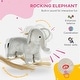 preview thumbnail 5 of 8, Rocking Horse, Kids Rocking Animal, Elephant Rocker with Realistic Sounds, Plush Ride on Toy for Years 2-4, Gray