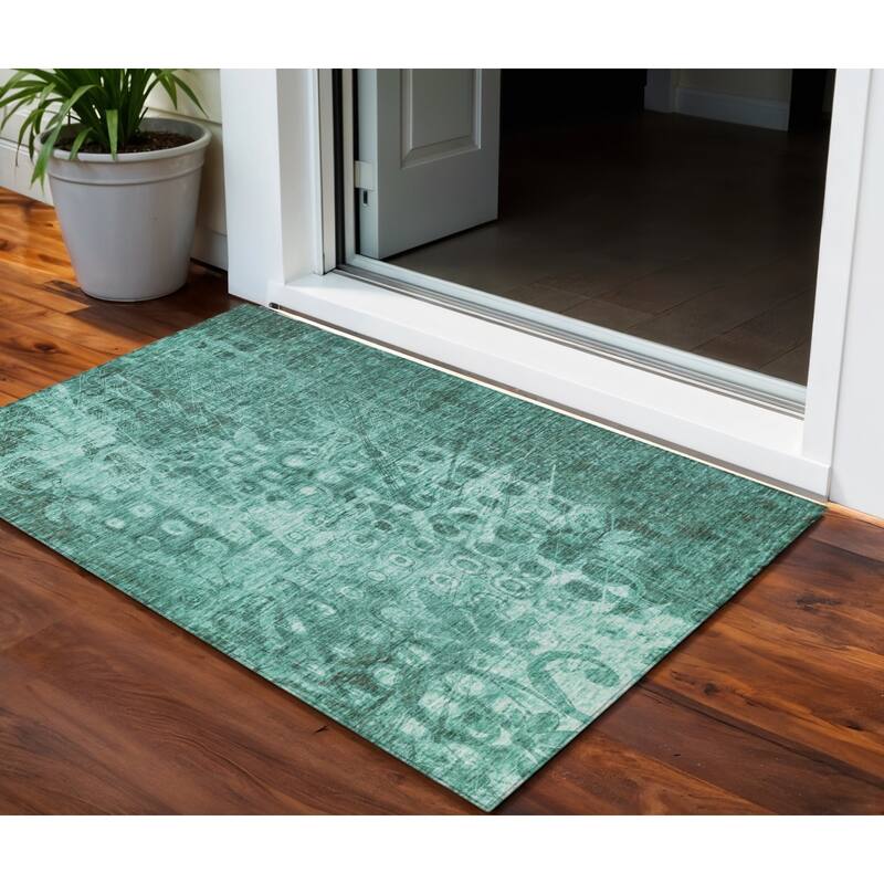 HomeRoots Ikat Transitional Rectangle Outdoor Rug - 3' x 5'