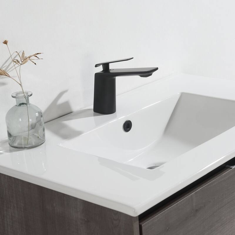 24"/30"/32"/36" Floating Bathroom Vanity Set with Ceramic Sink