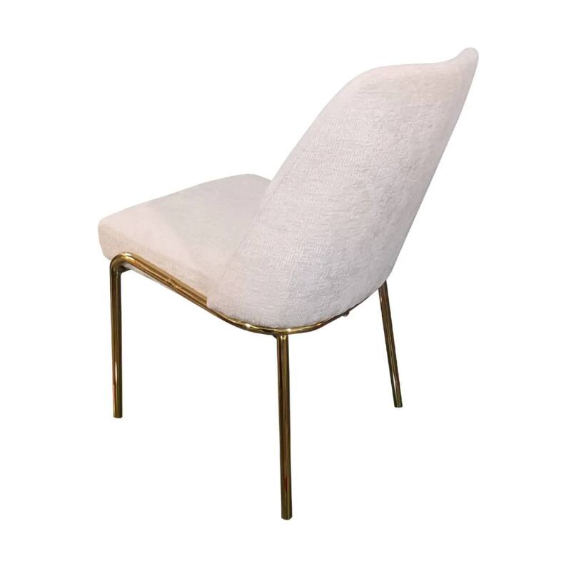 Lumen Modern Upholstered Kitchen Dining Chair with Gold Steel Legs Ergonomic Accent Chair