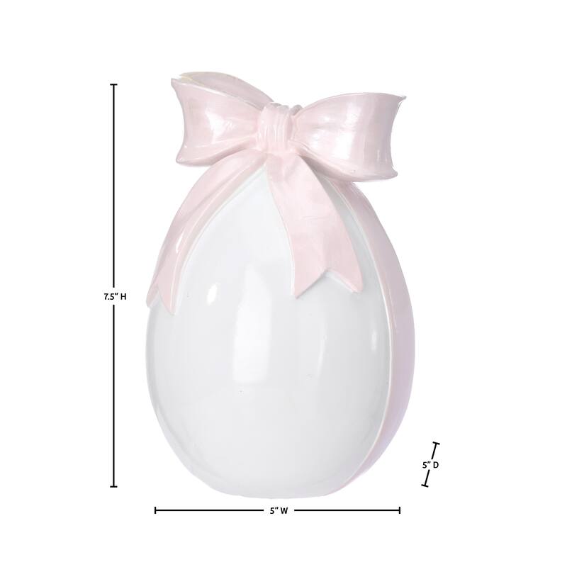 7.5" Resin Egg With Bowtie