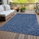 preview thumbnail 45 of 111, Machine Washable Indoor/ Outdoor Modern Dotty Chantille Rug Navy - 10' x 14'