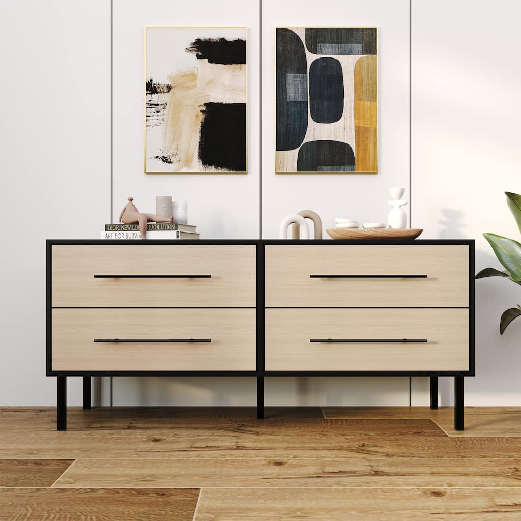 CraftPorch Transitional 4-Drawers Wooden Dresser