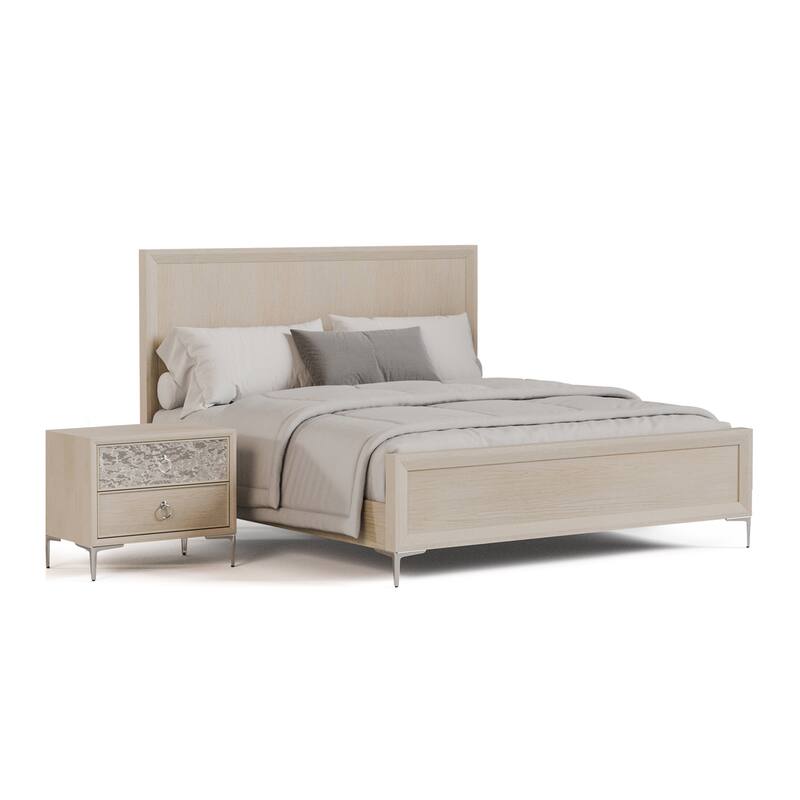 Furniture of America Fable Modern 2-Piece Solid Wood Panel Bedroom Set