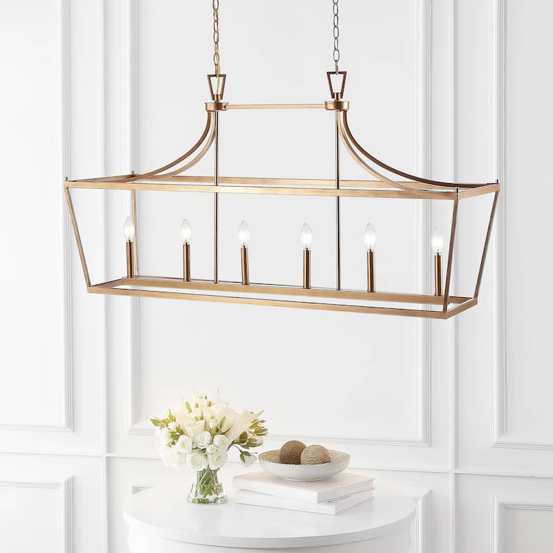 SAFAVIEH Lighting Tomma 6-light Pendant - 49"x15"x32-104" - 49Wx15Dx104H
