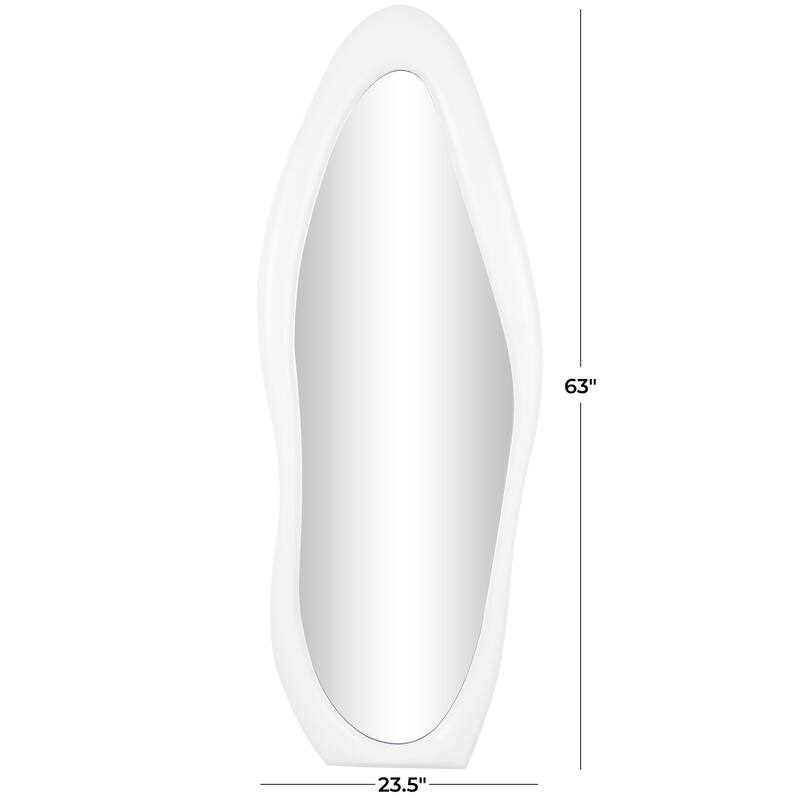 Black or White Wooden Abstract Wavy Wall Mirror