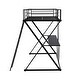 preview thumbnail 7 of 7, Twin Size X-Frame Loft Bed with Desk, Ladder, and Full-Length Safety Rails,No Box Spring Needed