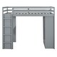 preview thumbnail 5 of 11, Full Loft Bed with Shelves & Drawers, Writing Desk and LED Light, Gray