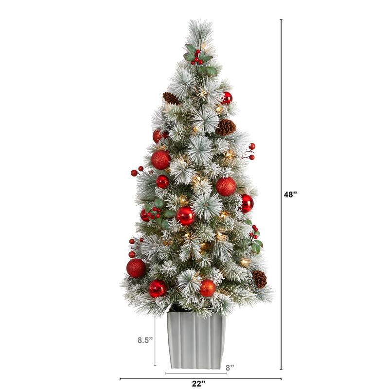 12" Holiday Winter Pinecones, Berries, Greenery and Bow Arrangement - 48