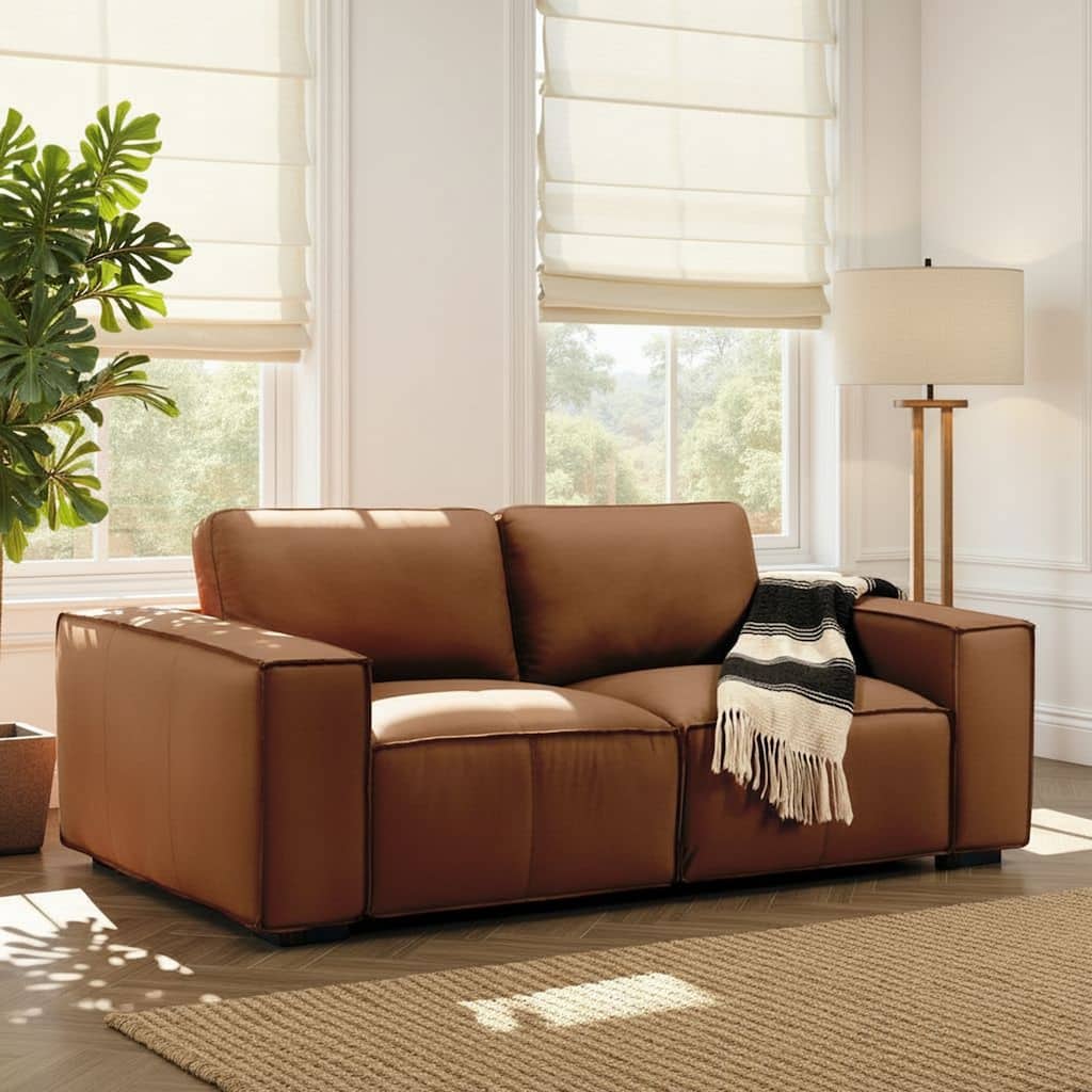 Clayton Top Grain Genuine Leather Loveseat, Sofa, or Living Room Set