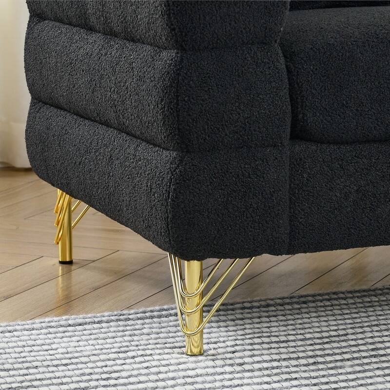 Oversized Upholstered Sectional Sofa, Modern Loveseats Couch with 2 Pillows,Sectional Couch