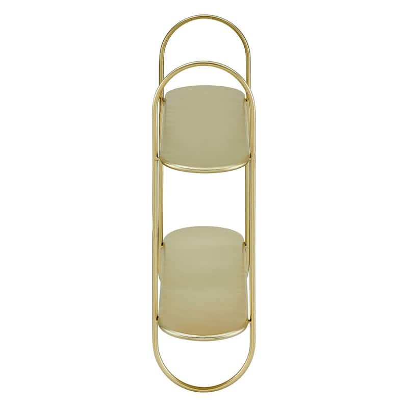 Danya B. Two-Tier Warm Gold Metal Hanging Bracket Wall Mounted Shelf