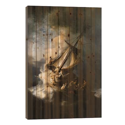 The Storm on the Sea of Galilee Print On Wood by Rembrandt van Rijn - Multi-Color