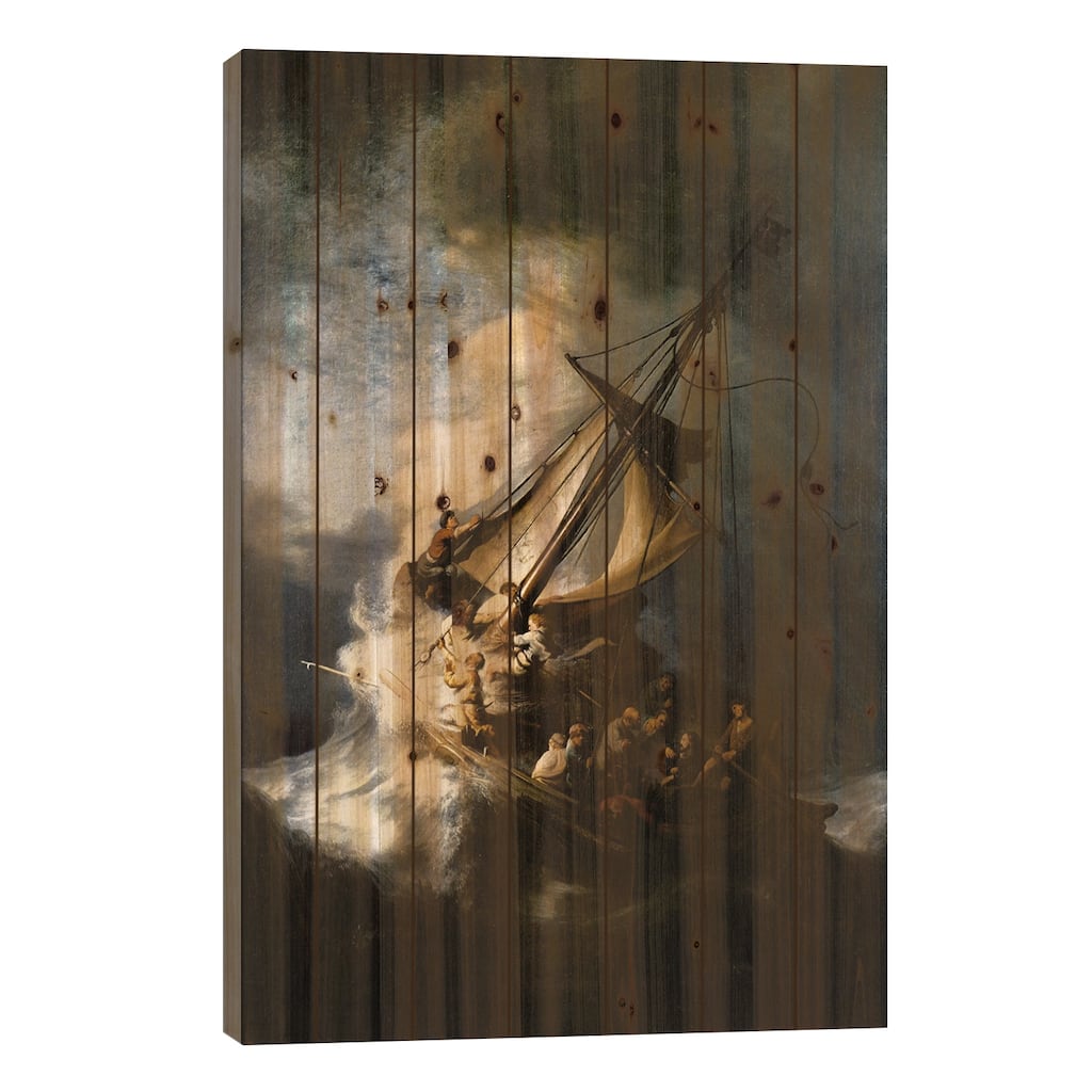 The Storm on the Sea of Galilee Print On Wood by Rembrandt van Rijn - Multi-Color