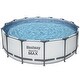 preview thumbnail 3 of 6, Bestway Steel Pro MAX 14'x48" Round Above Ground Swimming Pool with Pump & Cover - 128.8