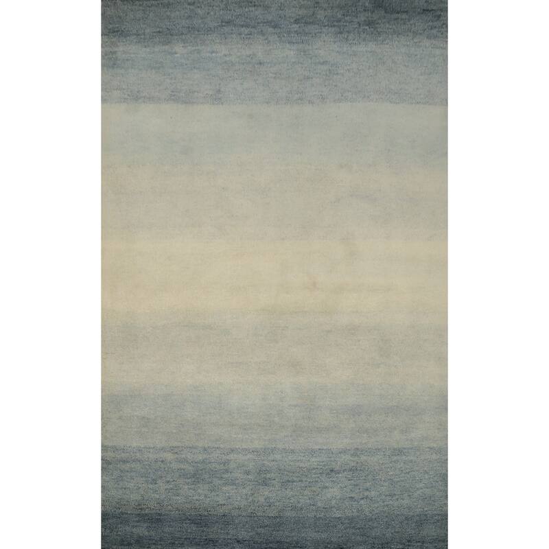 Hand Knotted Oriental 100% Wool Carpet Modern Stripe Multi-Colored Gabbeh Area Rug - 7' 10'' X 5' 7''