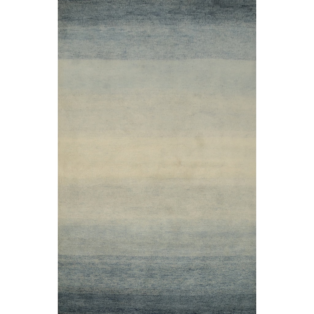 Hand Knotted Oriental 100% Wool Carpet Modern Stripe Multi-Colored Gabbeh Area Rug - 7' 10'' X 5' 7''