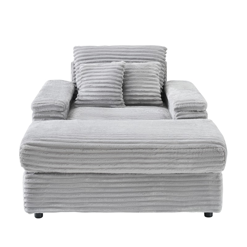 Corduroy Single Sofa Sets with 2 Throw Pillows and 500lb Weight Capacity