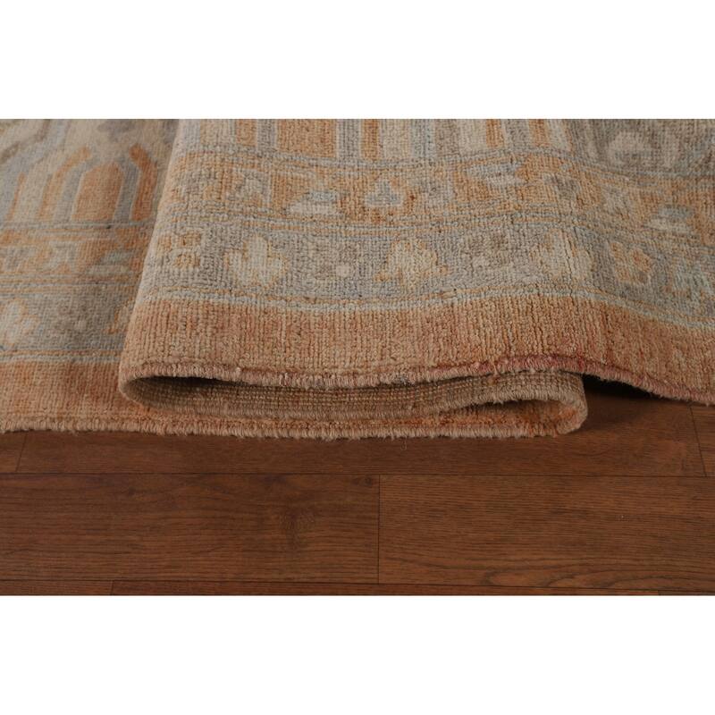 Orange Oushak Turkish Large Rug Hand-Knotted Oriental Wool Carpet - 12'2"x 14'10"