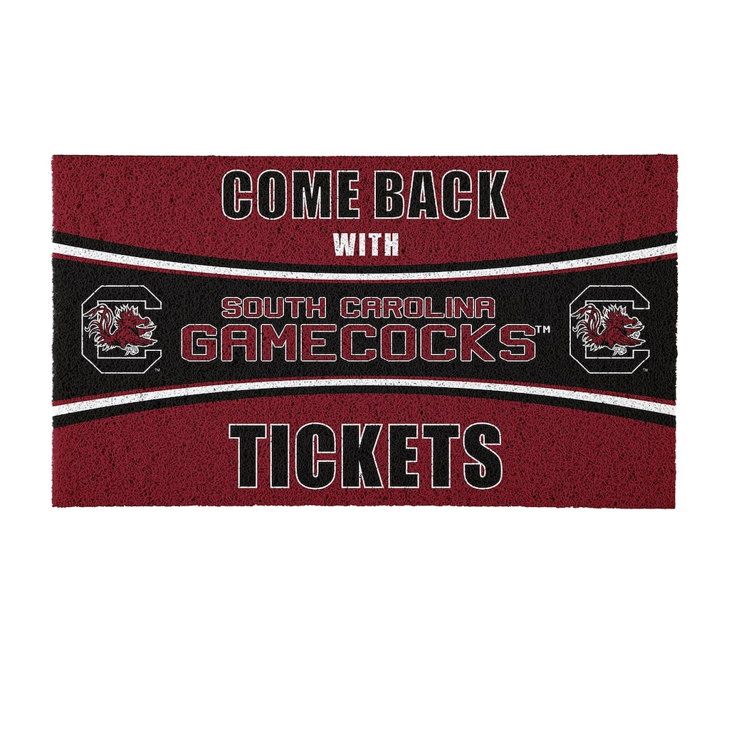 University of South Carolina 28 in. x 16 in. PVC "Come Back With Tickets" Trapper Door Mat