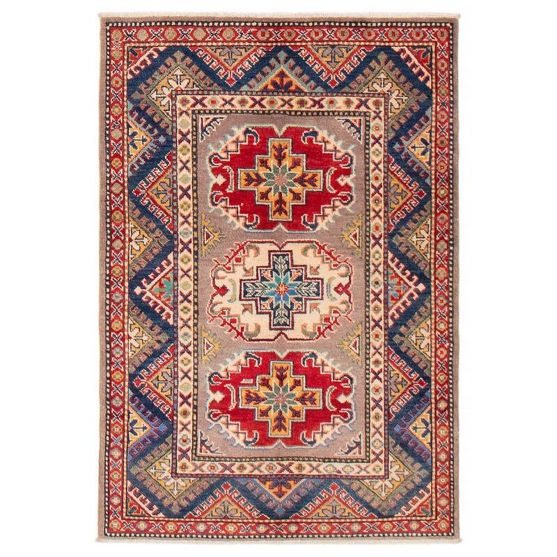 ECARPETGALLERY Hand-knotted Uzbek Ghazni Taupe Wool Rug - 3'3 x 4'9 - Taupe - 3'3 x 4'9