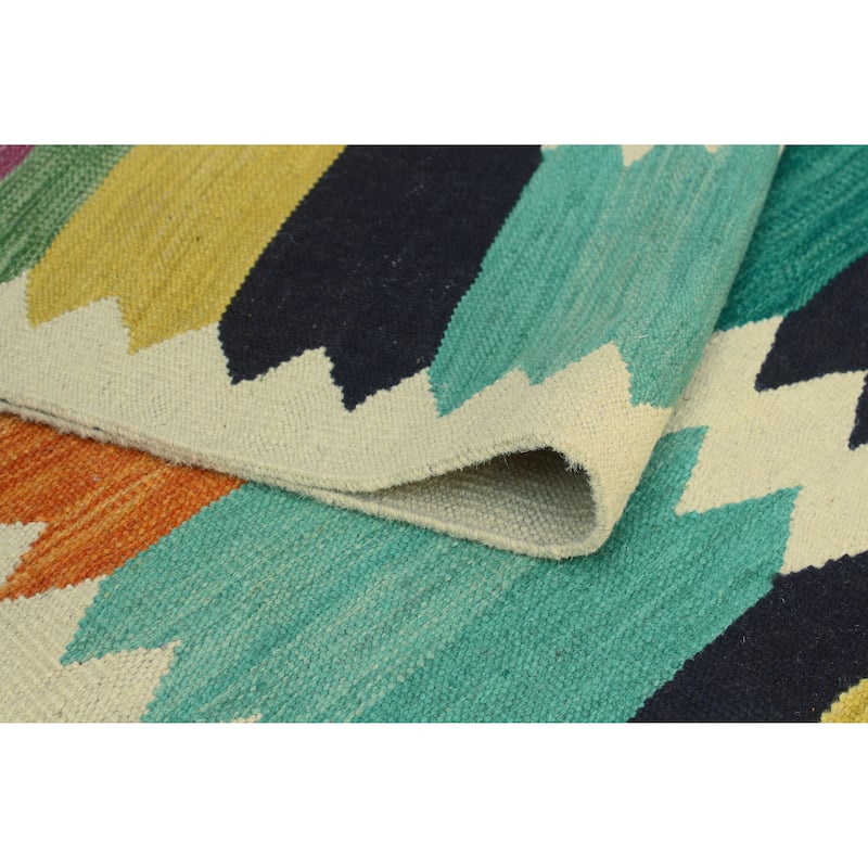 Modern Flatweave Milford Ivory/Red Rug - 5'10" x 7'11"