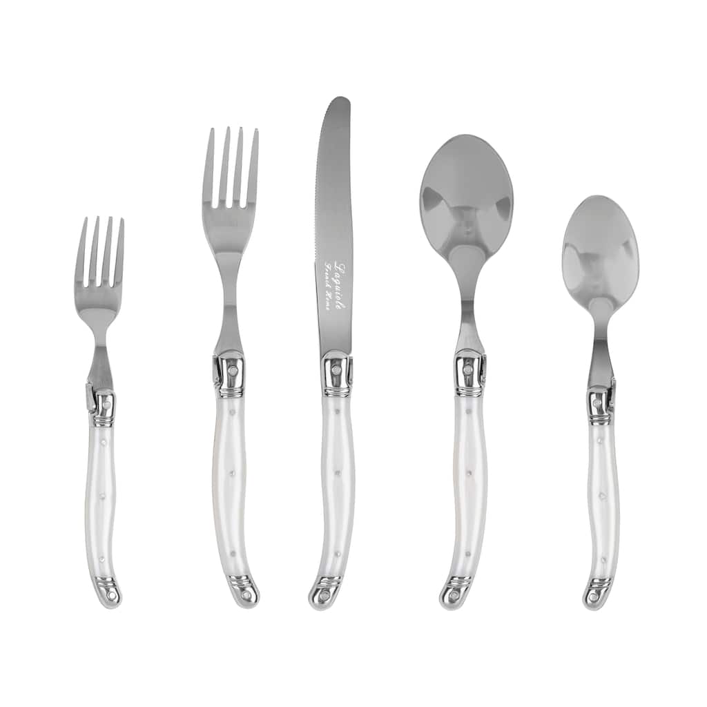 French Home Laguiole Connoisseur Pearl White Flatware Set