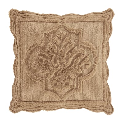 Teigen - Gold 18" Square Quilted Decorative Throw Pillow