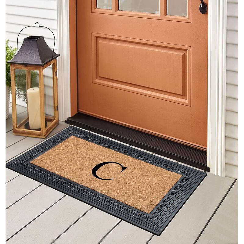 A1HC Rubber and Coir, 24" X 39" Heavy Duty Outdoor Monogrammed Doormat