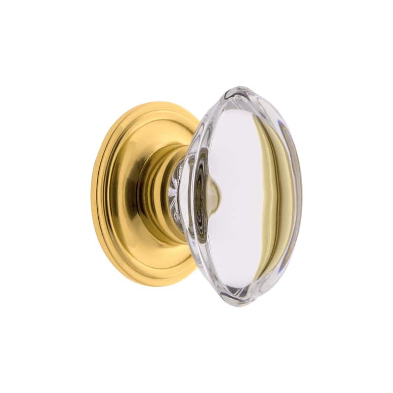 Grandeur PROV-CRYS-KNOB-GEO Provence 1-3/4" Elegant Vintage Oval - Lifetime Brass