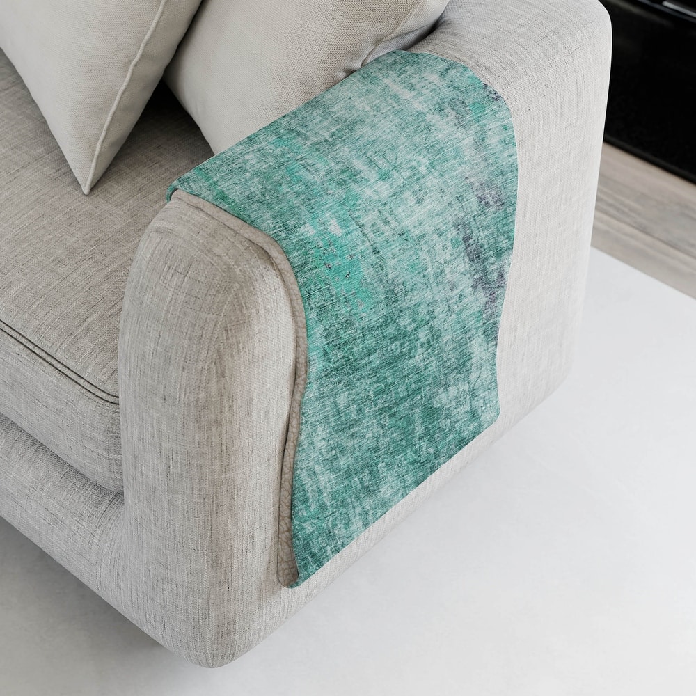 Premium Machine Washable Modern Abstract Sherpa Throw Blanket