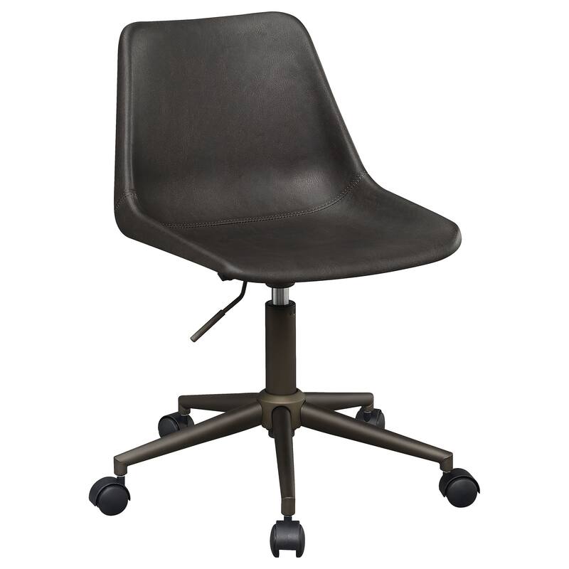 Carnell Upholstered Adjustable Home Office Desk Chair Brown - Brown