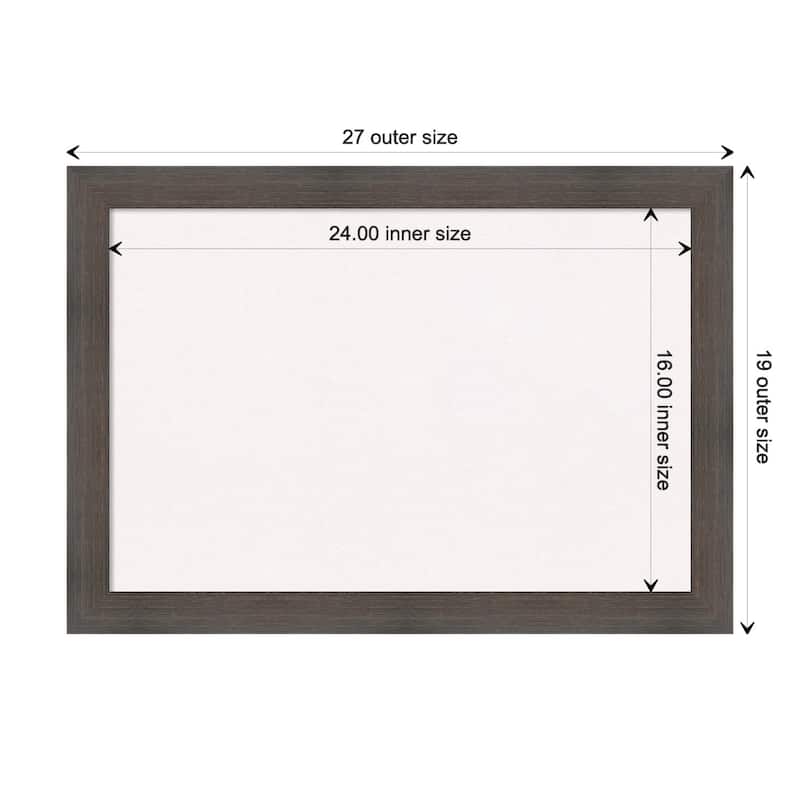 Hardwood Narrow Wood Framed White Corkboard Bulletin Board - Hardwood Chocolate Narrow - Board Size 24x16