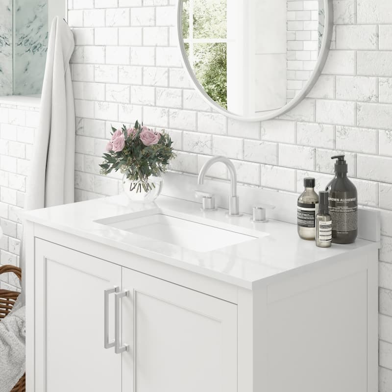 Bathroom Vanity with Undermount Sink and Open Storage Shelf