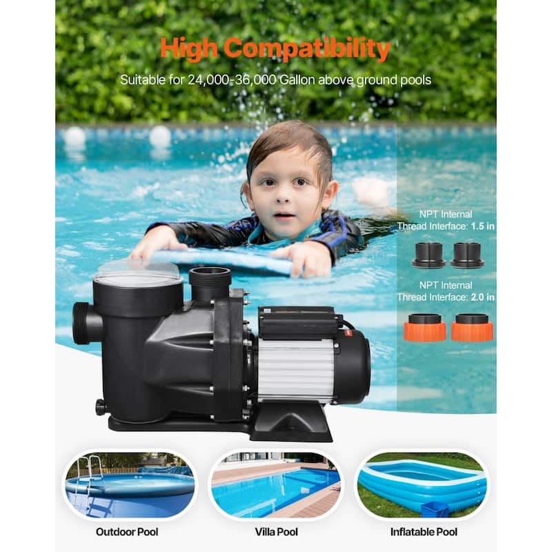 Above Ground Pool Pump with Motor for Efficient Water Circulation
