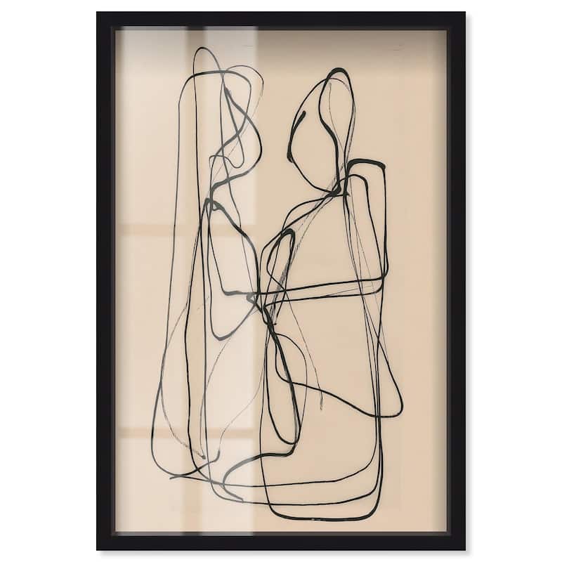 Embrace of Lines I Shadowbox by Art Remedy - Black - 10" x 15"