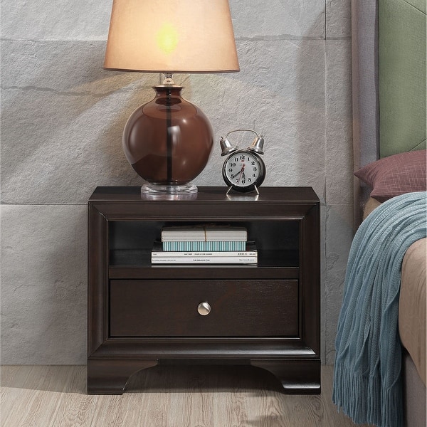 Gymax Vintage Nightstand Solid Wood Sofa Side End Table W// Usb Port /& Drawer