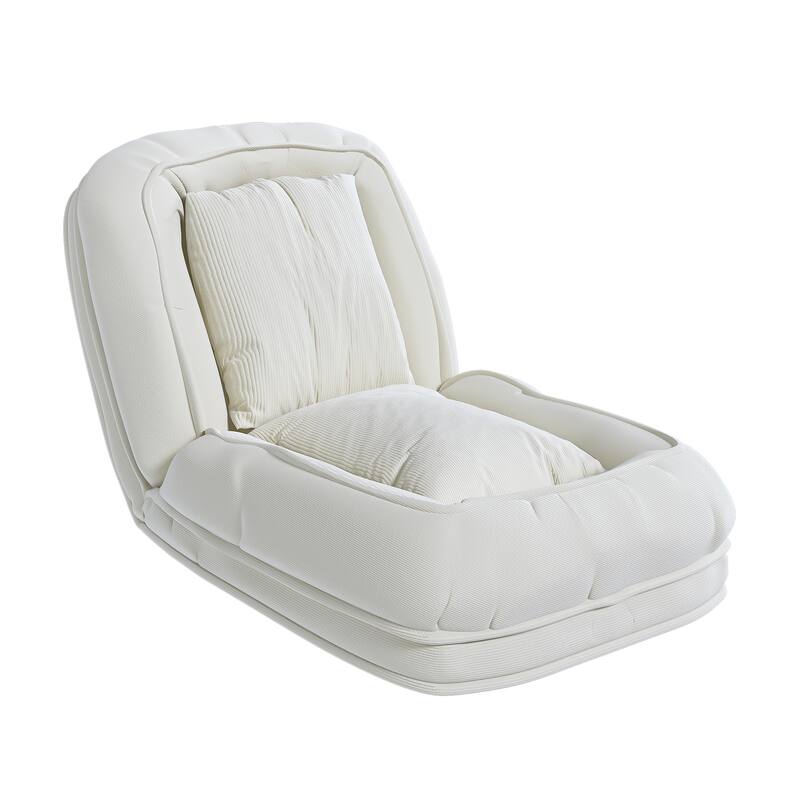Upholstered Human & Dog Shared Sofa Bed, 5-Position Adjustable Foldable Lounger with Pillows