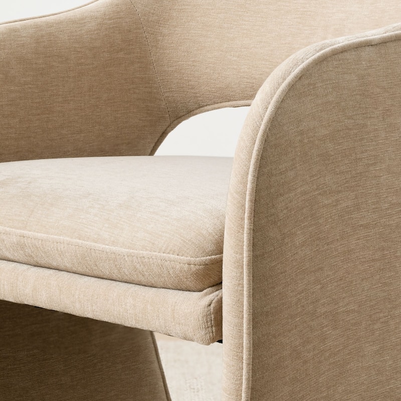 19" Seat Height Upholstered Chenille Dining Armchair (Set of 4)