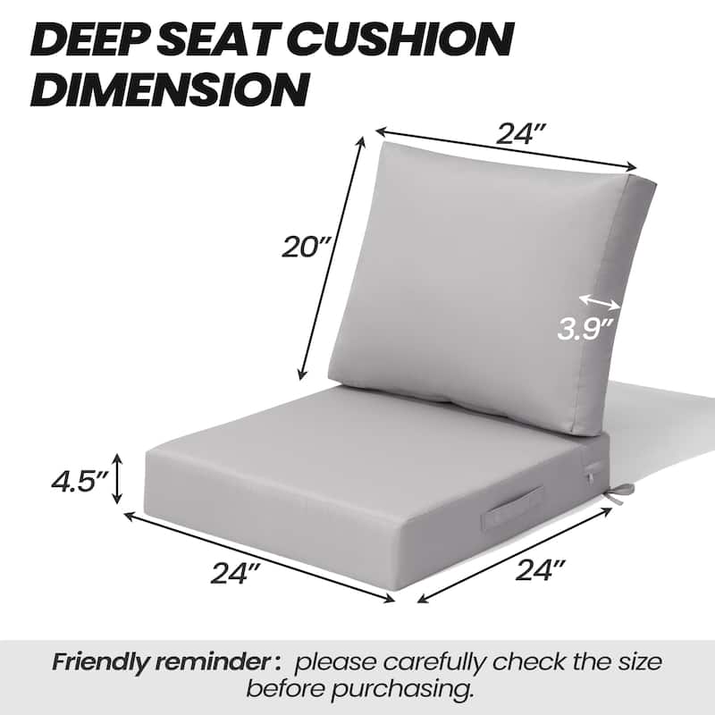 24" x 24" Outdoor Deep Seat Chair Cushion Set