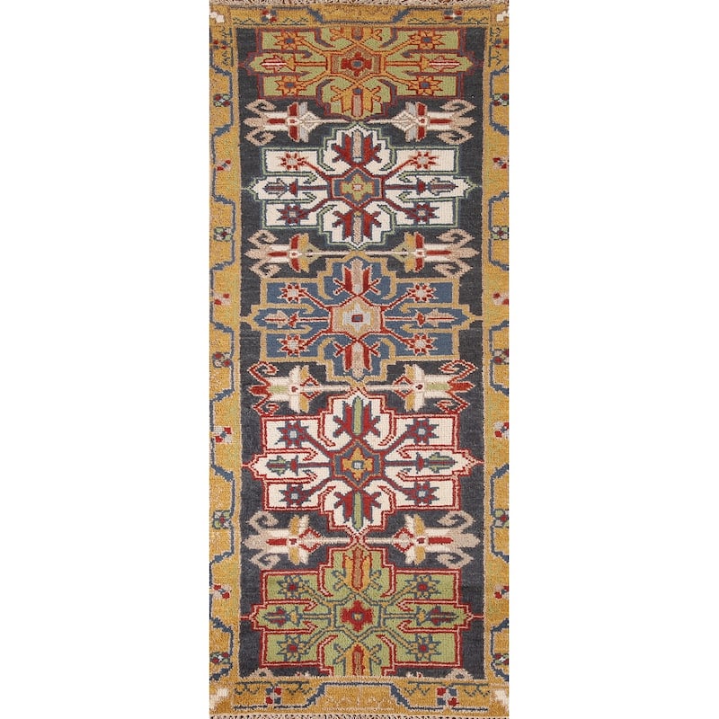 Traditional Kazak Runner Rug Hand-Knotted Wool Carpet - 2'7"x 7'9"