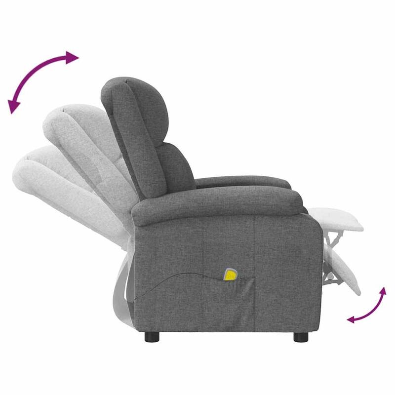 vidaXL Massage Chair Dark Gray Fabric - 28" x 36.2" x 37.8"